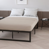 Lana 14 Inch Metal Platform Bed Frame - No Box Spring Needed with Steel Slat Support and Quick Lock Functionality (King)