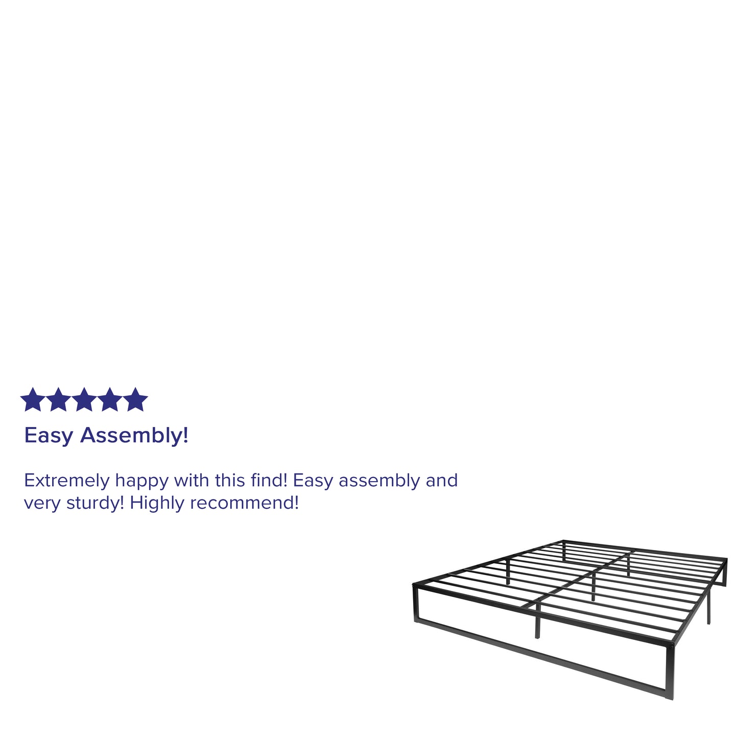 Lana 14 Inch Metal Platform Bed Frame - No Box Spring Needed with Steel Slat Support and Quick Lock Functionality (King)