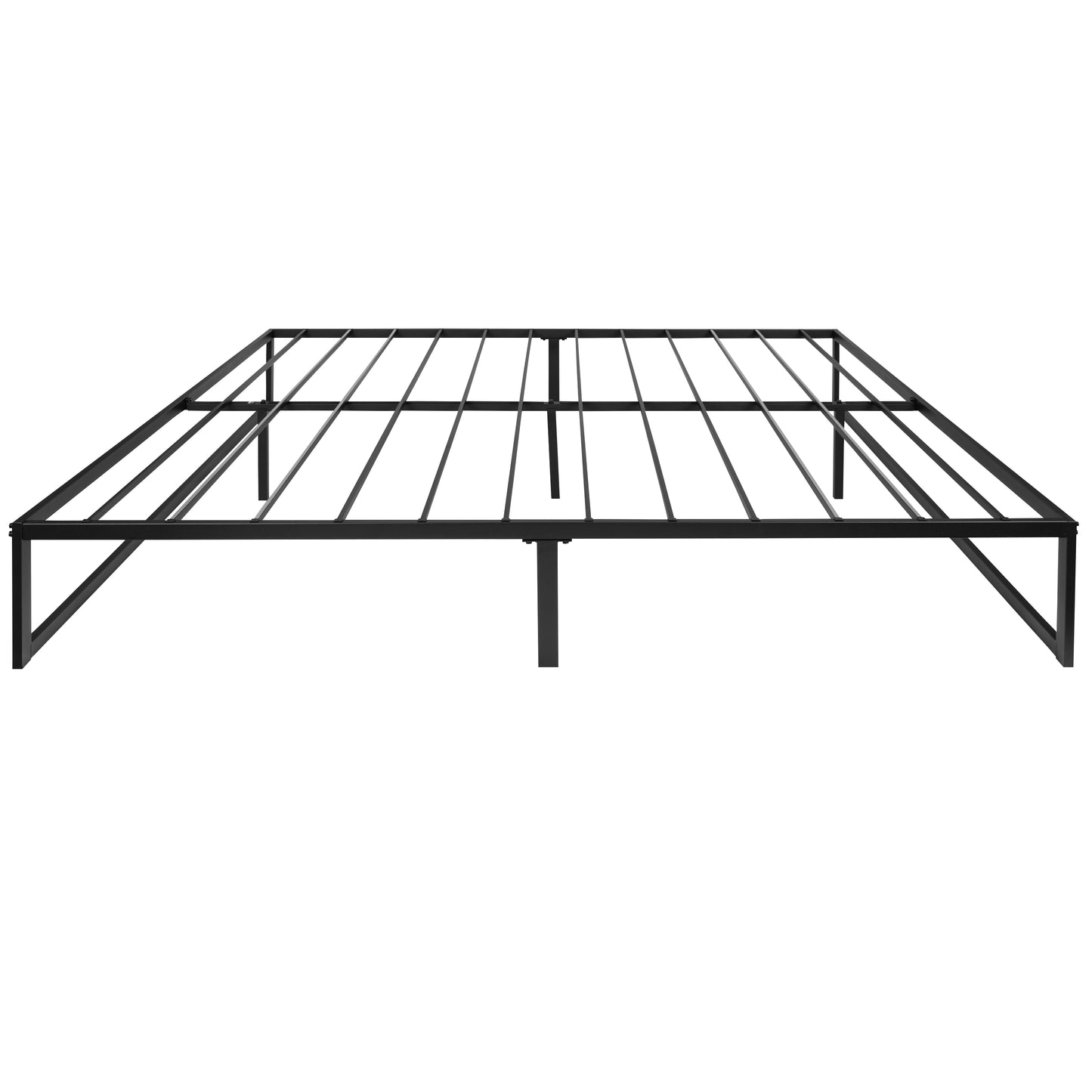 Lana 14 Inch Metal Platform Bed Frame - No Box Spring Needed with Steel Slat Support and Quick Lock Functionality (King)