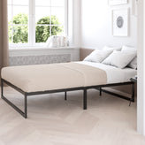 Lana 14 Inch Metal Platform Bed Frame - No Box Spring Needed with Steel Slat Support and Quick Lock Functionality (Queen)