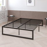 Lana 14 Inch Metal Platform Bed Frame - No Box Spring Needed with Steel Slat Support and Quick Lock Functionality (Queen)