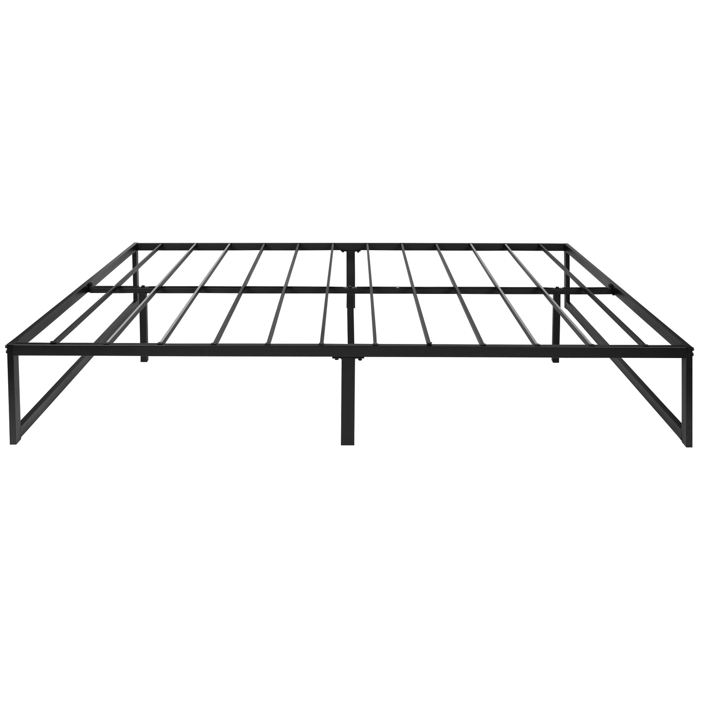 Lana 14 Inch Metal Platform Bed Frame - No Box Spring Needed with Steel Slat Support and Quick Lock Functionality (Queen)