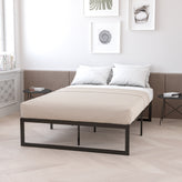 Lana 14 Inch Metal Platform Bed Frame - No Box Spring Needed with Steel Slat Support and Quick Lock Functionality (Twin)
