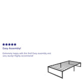 Lana 14 Inch Metal Platform Bed Frame - No Box Spring Needed with Steel Slat Support and Quick Lock Functionality (Twin)