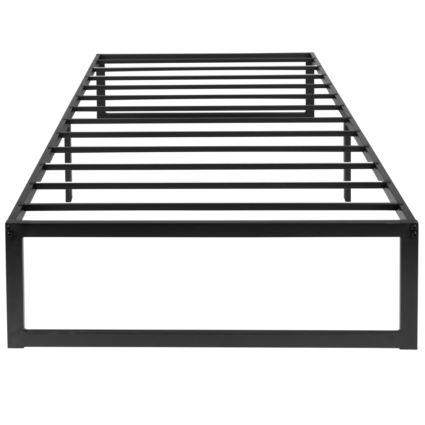 Lana 14 Inch Metal Platform Bed Frame - No Box Spring Needed with Steel Slat Support and Quick Lock Functionality (Twin)