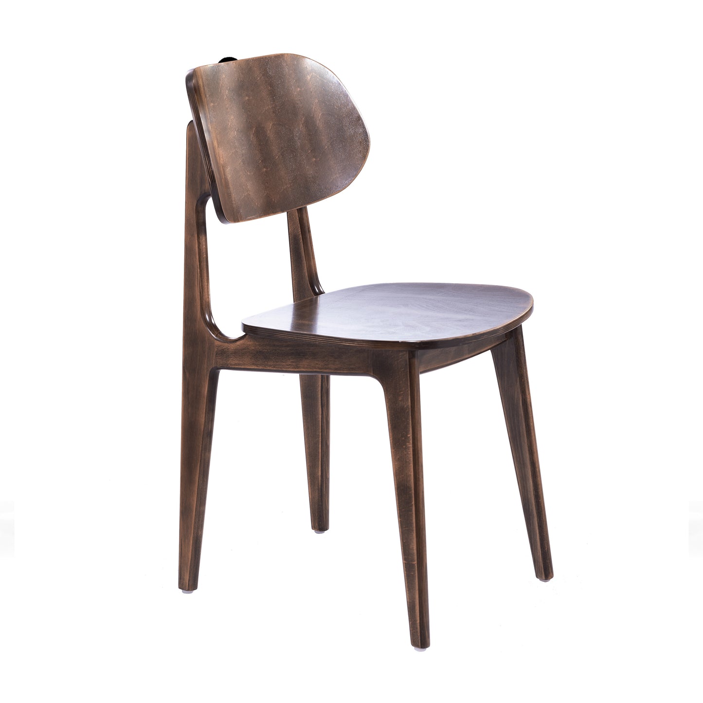 Verona Commercial Grade Solid Wood Dining Chair with Curved Oval Backrest in Antique Copper