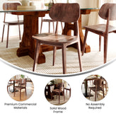 Verona Commercial Grade Solid Wood Dining Chair with Curved Oval Backrest in Antique Copper
