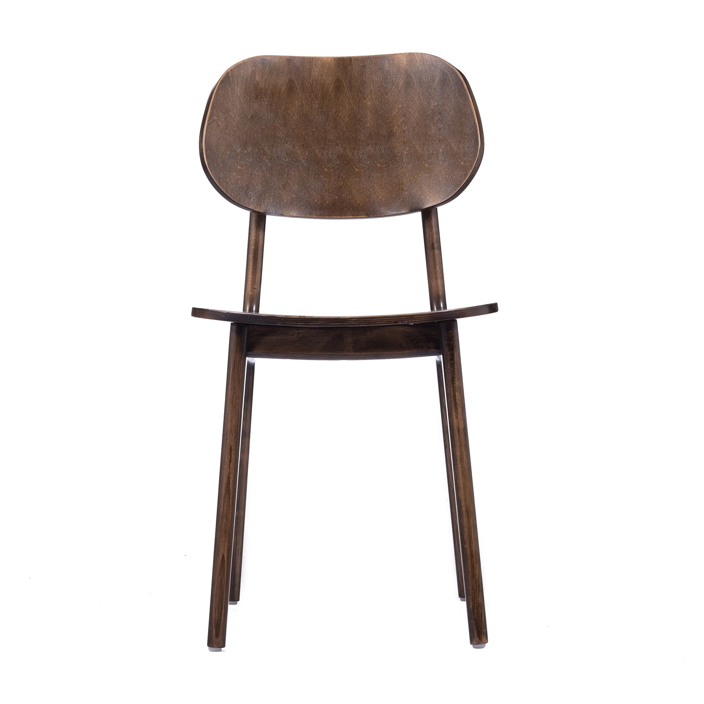 Verona Commercial Grade Solid Wood Dining Chair with Curved Oval Backrest in Antique Copper
