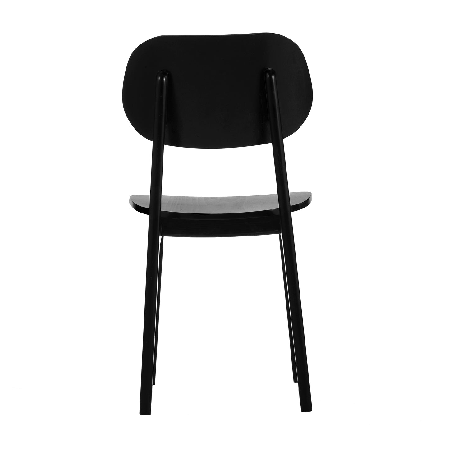 Verona Commercial Grade Solid Wood Dining Chair with Curved Oval Backrest in Black