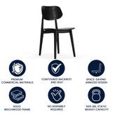 Verona Commercial Grade Solid Wood Dining Chair with Curved Oval Backrest in Black