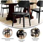 Verona Commercial Grade Solid Wood Dining Chair with Curved Oval Backrest in Black