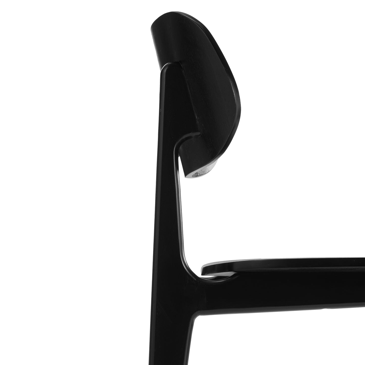 Verona Commercial Grade Solid Wood Dining Chair with Curved Oval Backrest in Black