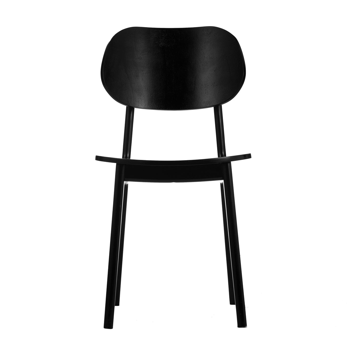 Verona Commercial Grade Solid Wood Dining Chair with Curved Oval Backrest in Black