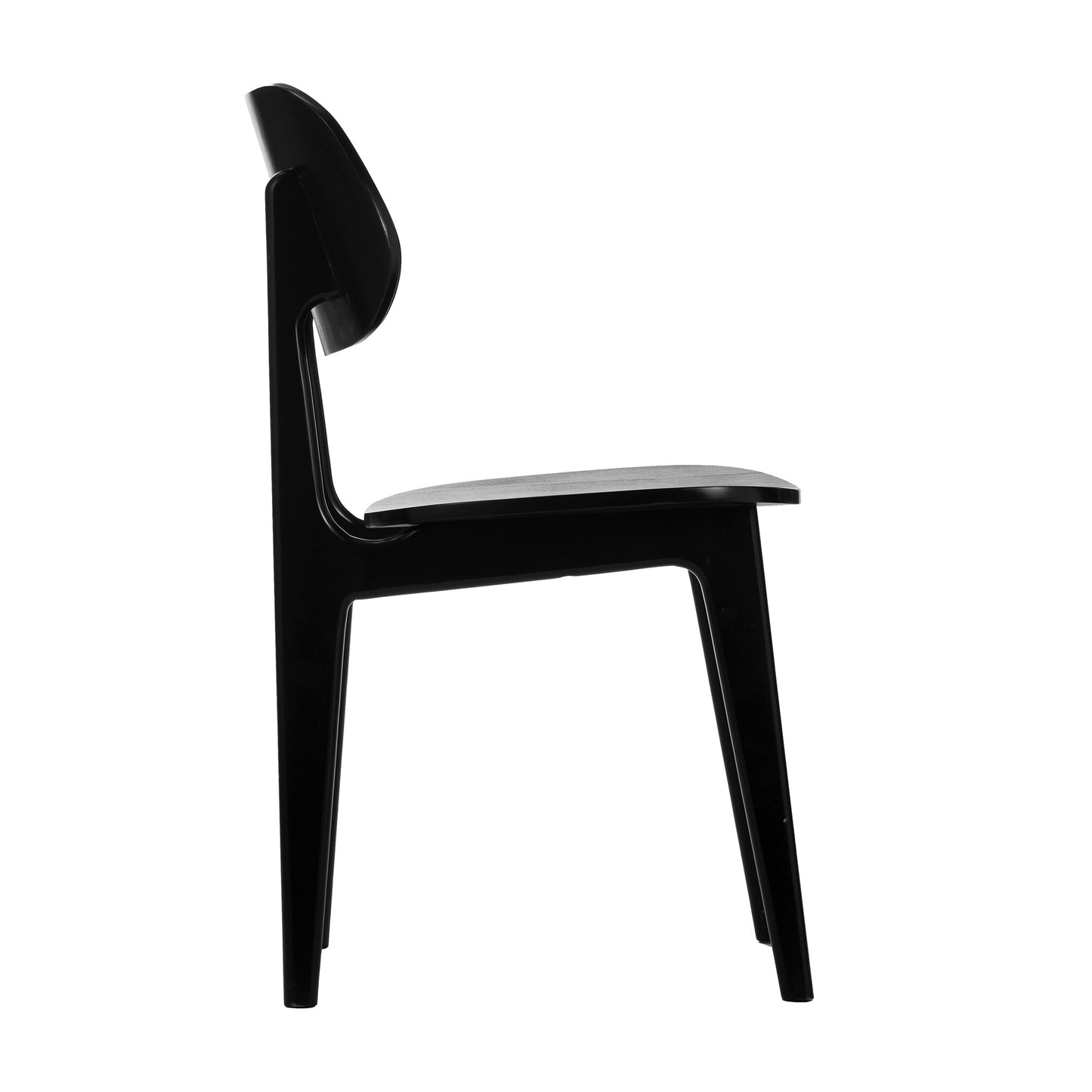 Verona Commercial Grade Solid Wood Dining Chair with Curved Oval Backrest in Black
