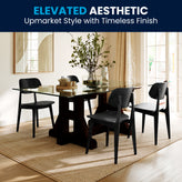 Verona Commercial Grade Solid Wood Dining Chair with Curved Oval Backrest in Black