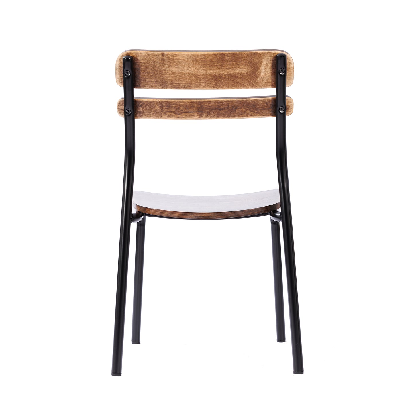Cyprus Commercial Grade Solid Wood Dining Chair with Black Metal Frame and Antique Copper Finish