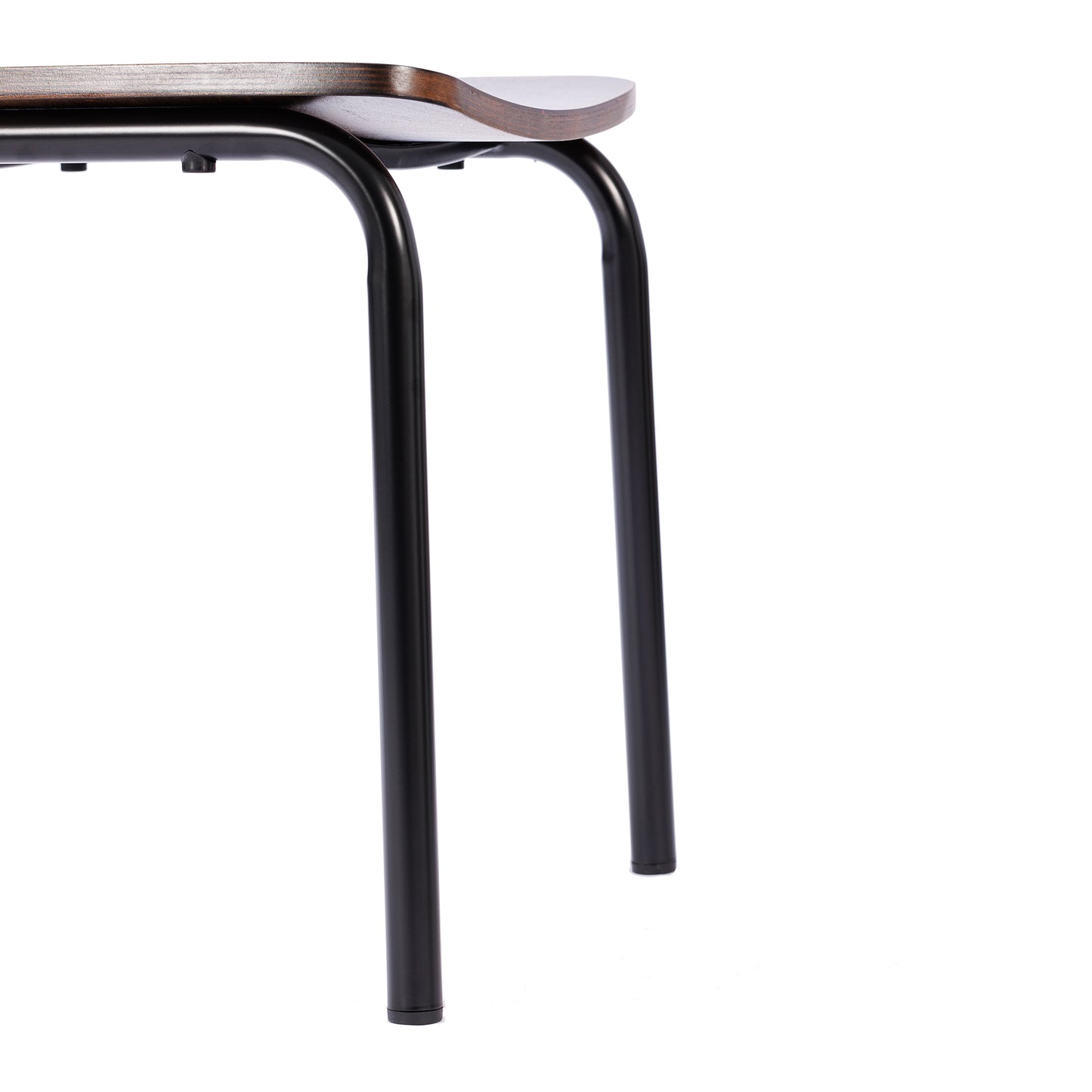 Cyprus Commercial Grade Solid Wood Dining Chair with Black Metal Frame and Antique Copper Finish