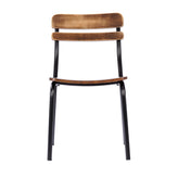 Cyprus Commercial Grade Solid Wood Dining Chair with Black Metal Frame and Antique Copper Finish