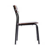Cyprus Commercial Grade Solid Wood Dining Chair with Black Metal Frame and Antique Copper Finish