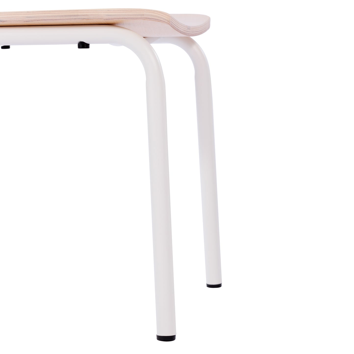 Cyprus Commercial Grade Solid Wood Dining Chair with White Metal Frame and Antique White Finish
