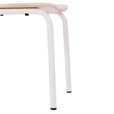 Cyprus Commercial Grade Solid Wood Dining Chair with White Metal Frame and Antique White Finish