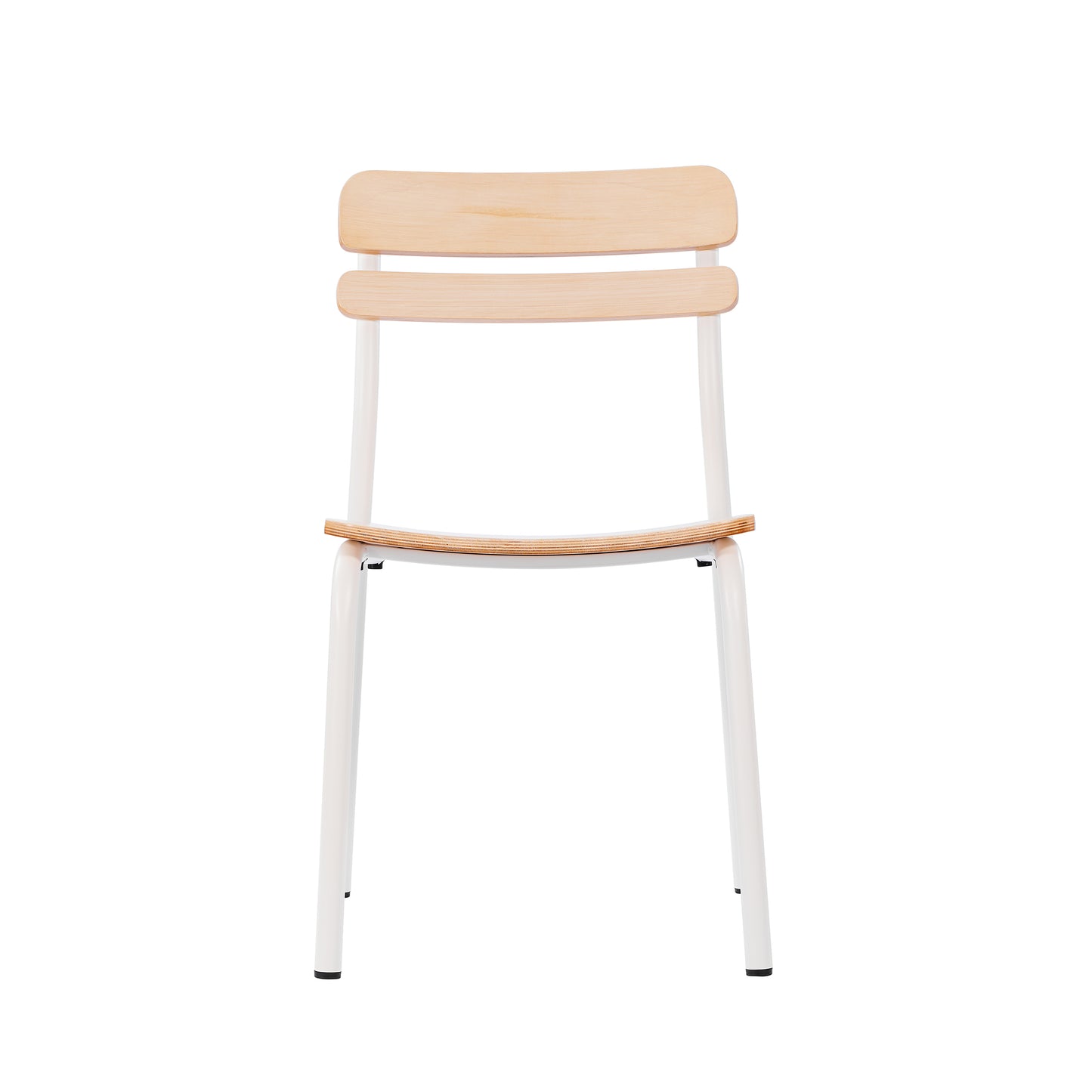Cyprus Commercial Grade Solid Wood Dining Chair with White Metal Frame and Antique White Finish