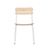 Cyprus Commercial Grade Solid Wood Dining Chair with White Metal Frame and Antique White Finish