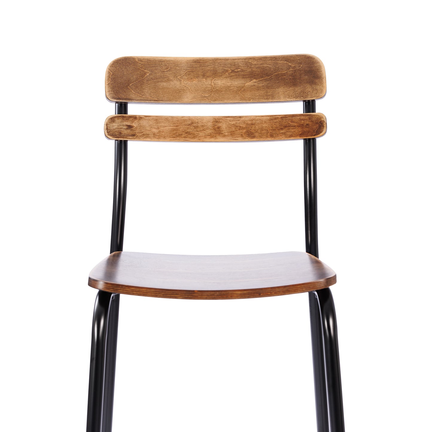 Cyprus Commercial Grade Solid Wood Bar Stool with Black Metal Frame and Antique Copper Finish