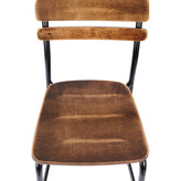 Cyprus Commercial Grade Solid Wood Bar Stool with Black Metal Frame and Antique Copper Finish