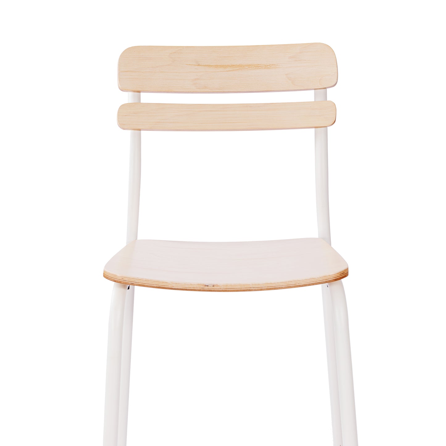 Cyprus Commercial Grade Solid Wood Bar Stool with White Metal Frame and Antique White Finish