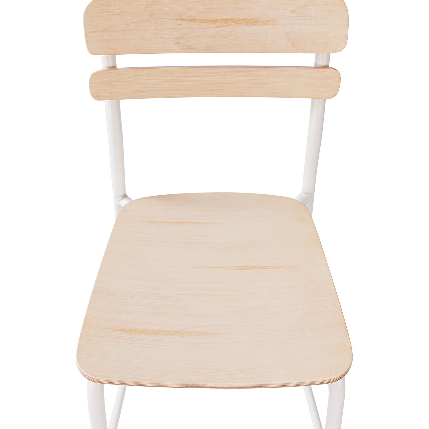 Cyprus Commercial Grade Solid Wood Bar Stool with White Metal Frame and Antique White Finish
