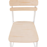 Cyprus Commercial Grade Solid Wood Bar Stool with White Metal Frame and Antique White Finish