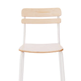 Cyprus Commercial Grade Solid Wood Bar Stool with White Metal Frame and Antique White Finish