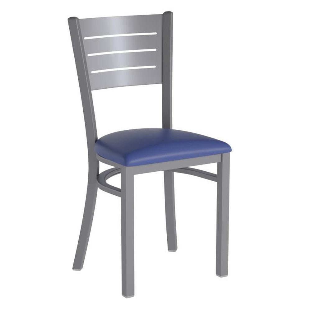 HERCULES Series Silver Slat Back Metal Restaurant Chair
