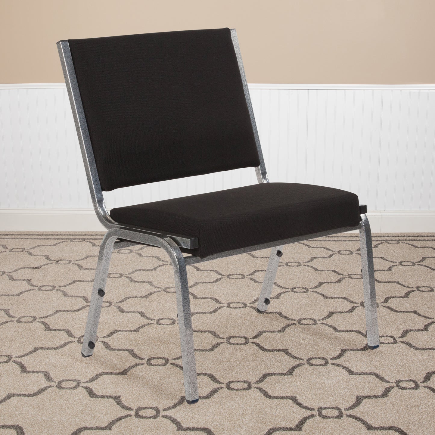 HERCULES Series 950 lb. Rated Black Fabric Bariatric Medical Reception Chair