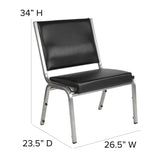 HERCULES Series 950 lb. Rated Black Antimicrobial Vinyl Bariatric Medical Reception Chair