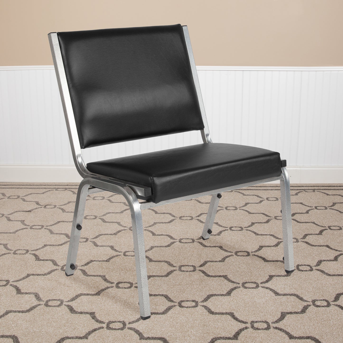 HERCULES Series 950 lb. Rated Black Antimicrobial Vinyl Bariatric Medical Reception Chair