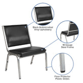 HERCULES Series 950 lb. Rated Black Antimicrobial Vinyl Bariatric Medical Reception Chair