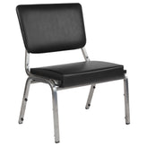 HERCULES Series 1000 lb. Rated Black Antimicrobial Vinyl Bariatric Medical Reception Chair with 3/4 Panel Back