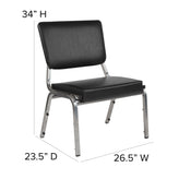 HERCULES Series 1000 lb. Rated Black Antimicrobial Vinyl Bariatric Medical Reception Chair with 3/4 Panel Back