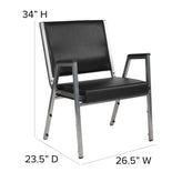 HERCULES Series 1000 lb. Rated Black Antimicrobial Vinyl Bariatric Medical Reception Arm Chair