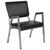 HERCULES Series 1000 lb. Rated Black Antimicrobial Vinyl Bariatric Medical Reception Arm Chair with 3/4 Panel Back