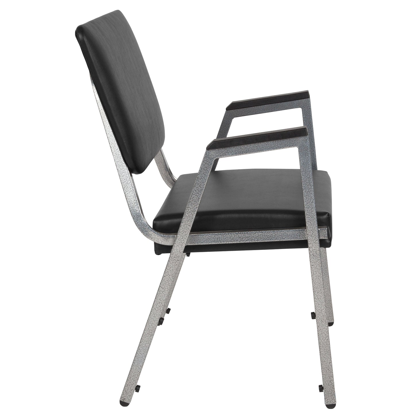 HERCULES Series 1000 lb. Rated Black Antimicrobial Vinyl Bariatric Medical Reception Arm Chair with 3/4 Panel Back