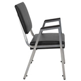 HERCULES Series 1000 lb. Rated Black Antimicrobial Vinyl Bariatric Medical Reception Arm Chair with 3/4 Panel Back
