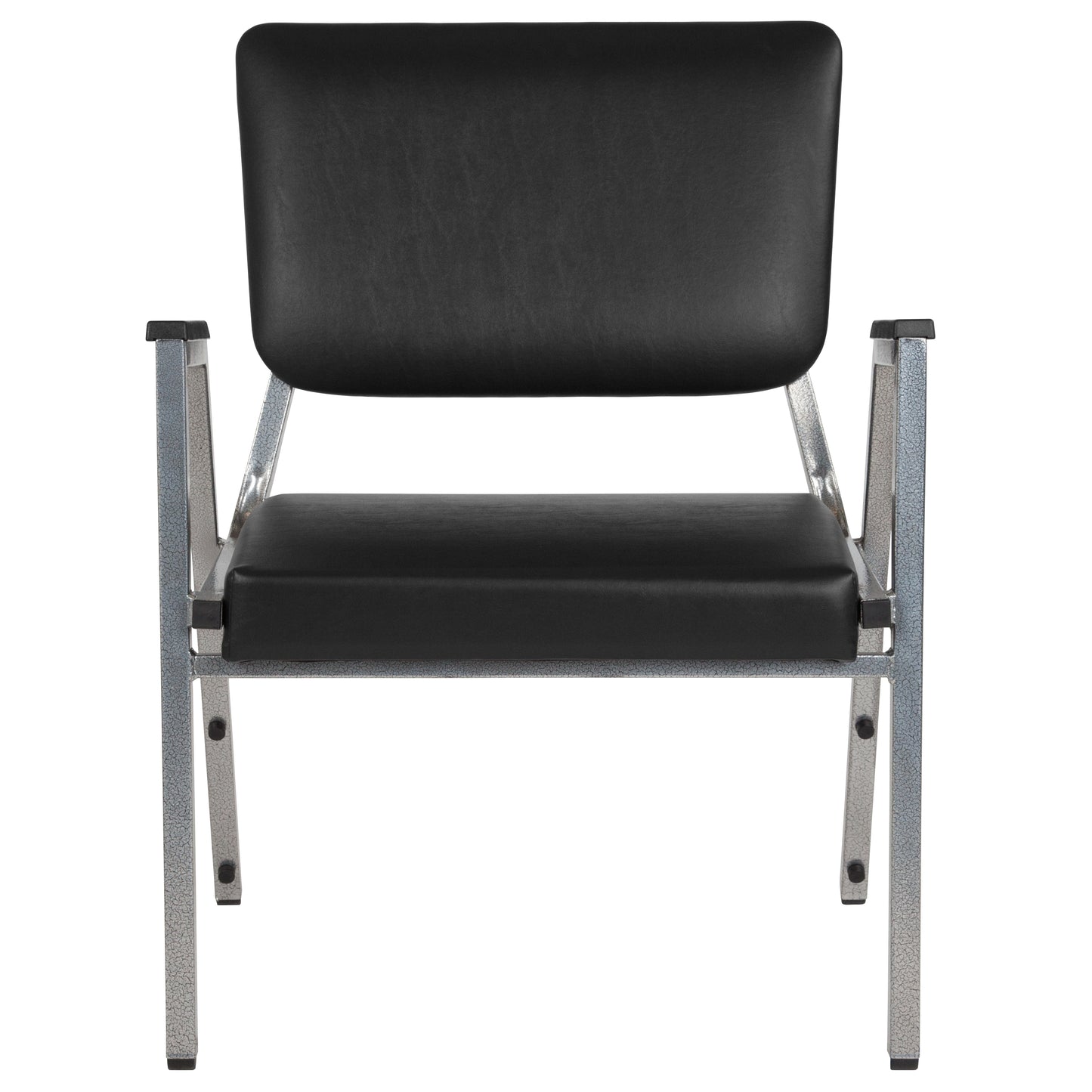 HERCULES Series 1000 lb. Rated Black Antimicrobial Vinyl Bariatric Medical Reception Arm Chair with 3/4 Panel Back