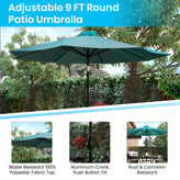Lark 7 Piece All-Weather Deck or Patio Set-4 Stacking Faux Teak Chairs, 35" Square Faux Teak Table, Teal Umbrella & Base