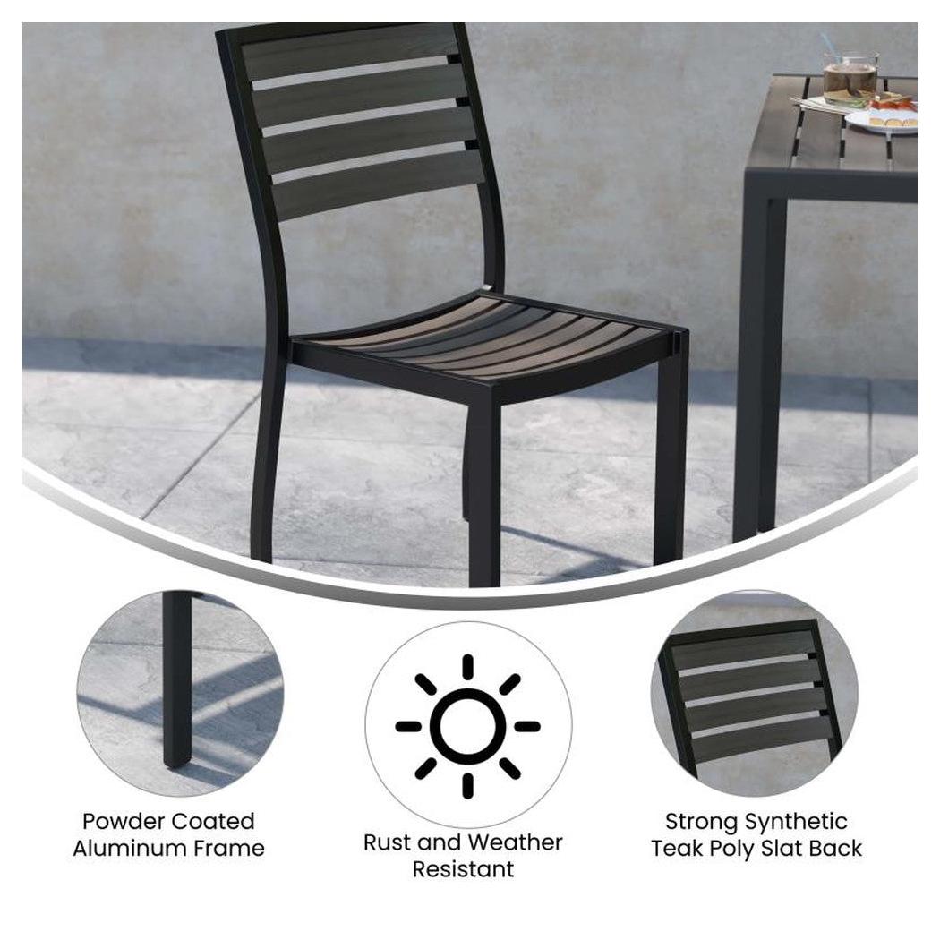 Poly Slats Lark Outdoor Side Chair with Faux Teak Poly Slats | Chairs – Restaurant ...
