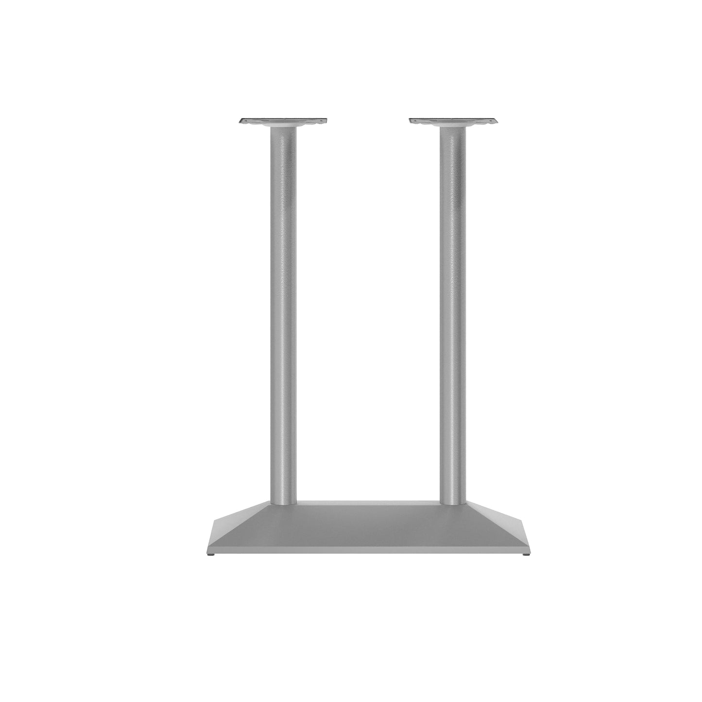 Palis 27"W x 15"D Indoor/Outdoor Dining Height Double Column Table Base for 30" x 48" Table Tops, Silver