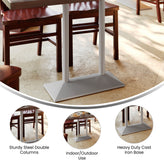 Palis 27"W x 15"D Indoor/Outdoor Dining Height Double Column Table Base for 30" x 48" Table Tops, Silver