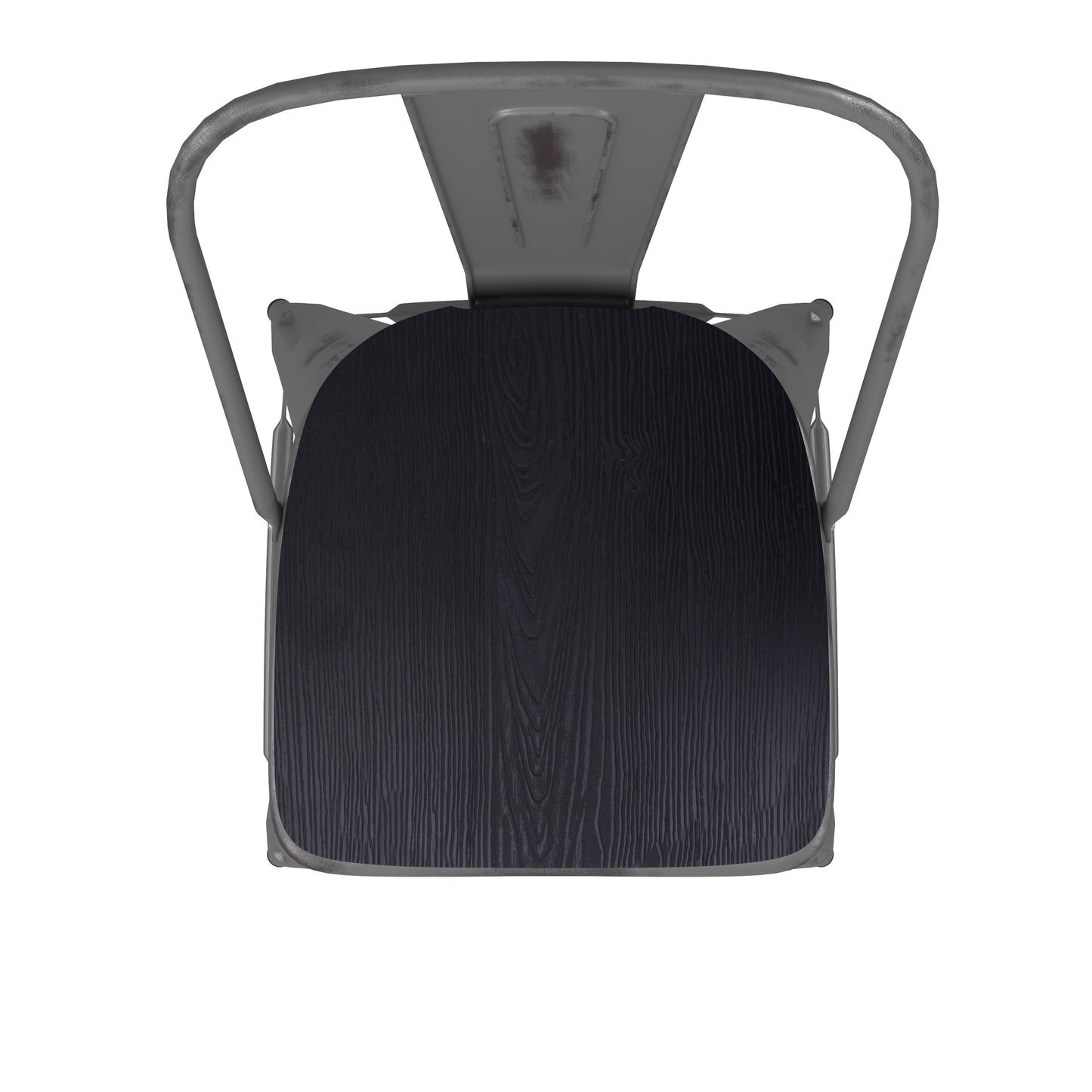 Lincoln 30'' High Silver Antique Finish with Clear Coat Indoor Barstool with Back and Black Poly Resin Wood Seat